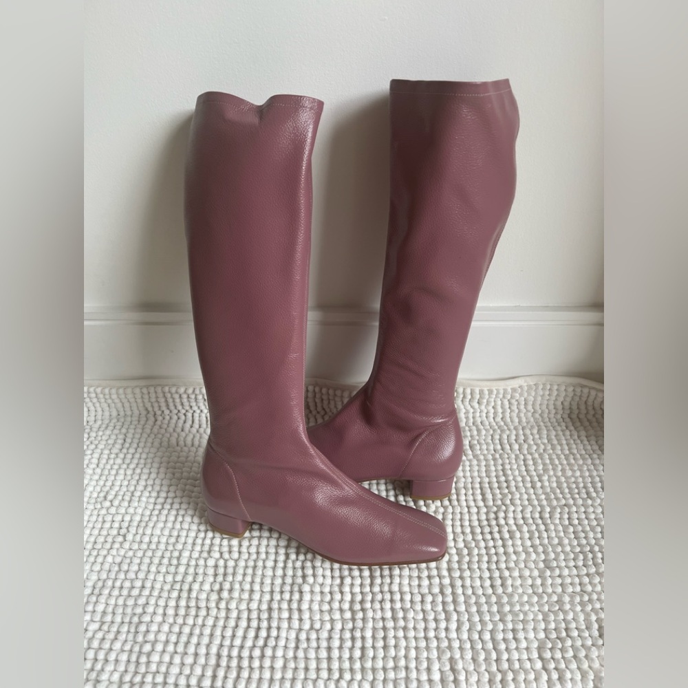 BY FAR Edie Lavender Gloss Grained Leather